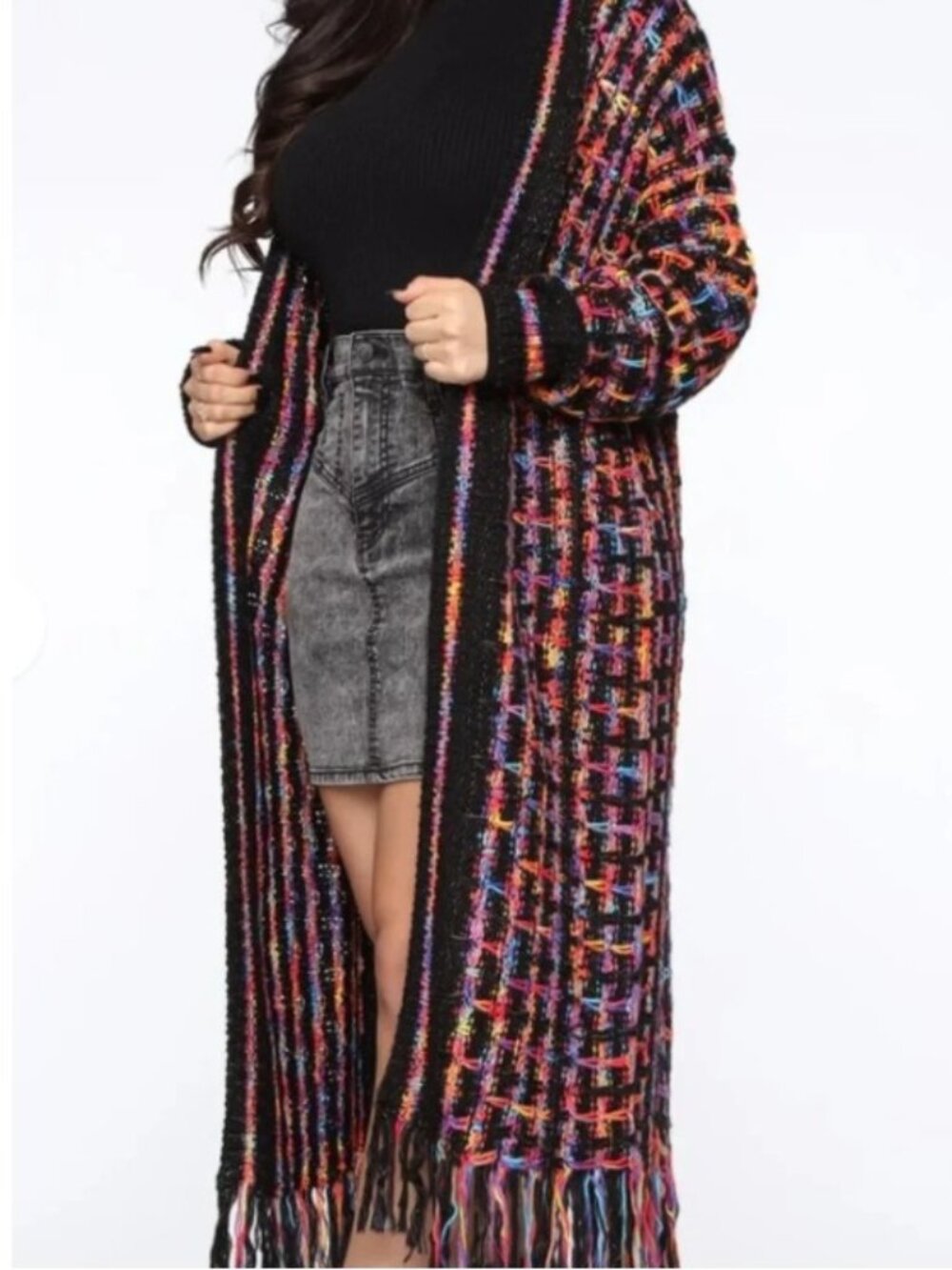 Fashion Nova Rainbow Woven Sweater